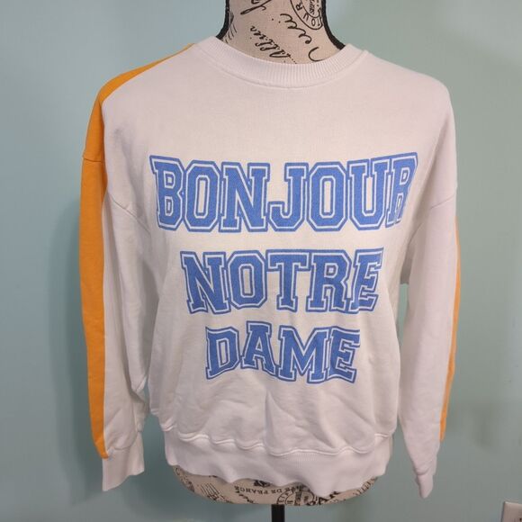 Zara Bonjour Notre Dame sweatshirt medium - Picture 1 of 5